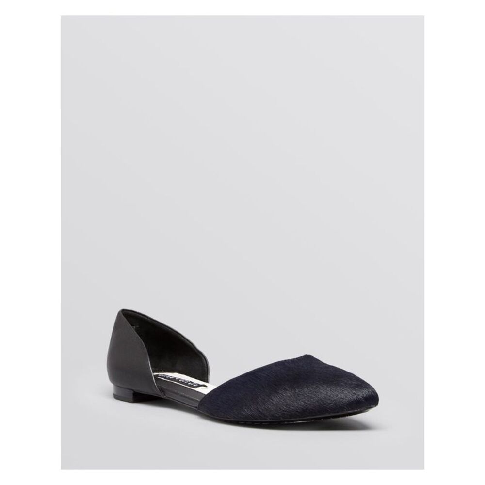 ALICE+OLIVIA Womens Navy/Black D Orsay Hilary Toe Slip On Leather Flats 38.5
